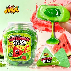 Watermelon Flavored Bursting Filled Gummies Halal Individually Wrapped Portable Snacks